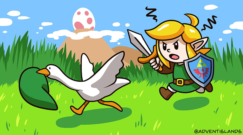 Untitled Goose Game fans add geese to Zelda and Metal Gear HD wallpaper