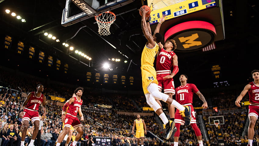 Wolverine Menuju Bloomington untuk Pertandingan Jumat Malam bersama Hoosiers - Atletik Universitas Michigan, Bola Basket Universitas Indiana Wallpaper HD