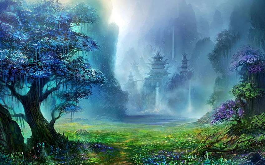 fantasy forest high quality resolution with resolution on fantasy category similar with black HD wallpaper