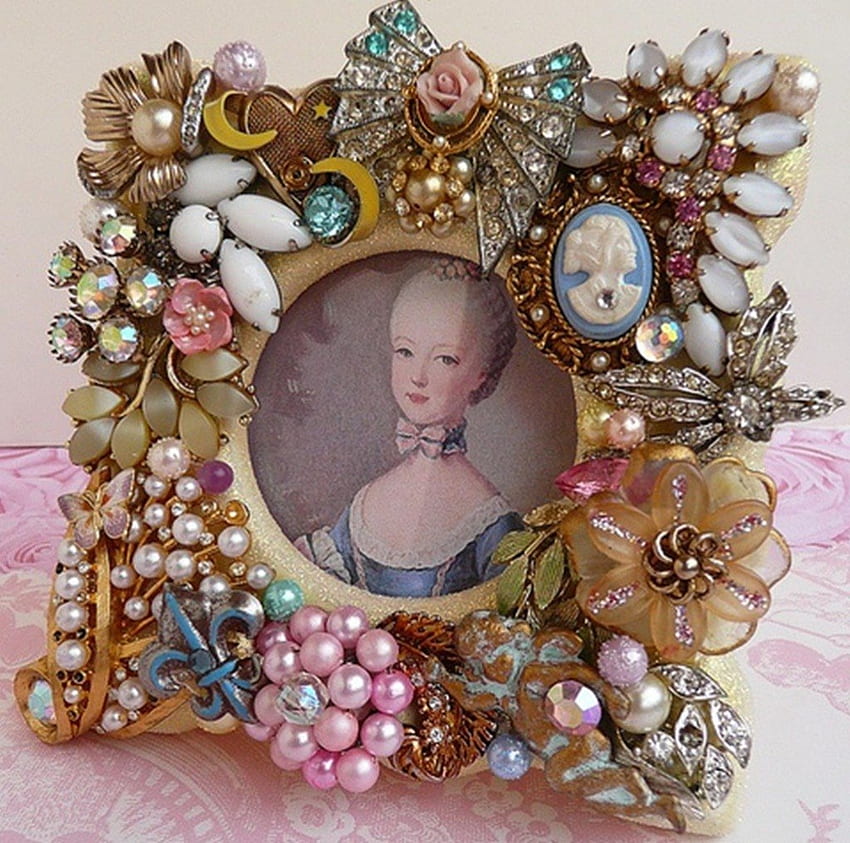 Marie Antoinette frame, retro, old, frame, beautiful, vintage HD wallpaper