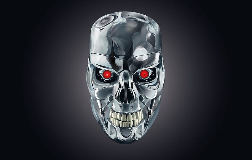 Robot, cyborg, Terminator dla , sekcja минимализм, Terminator Face Tapeta HD
