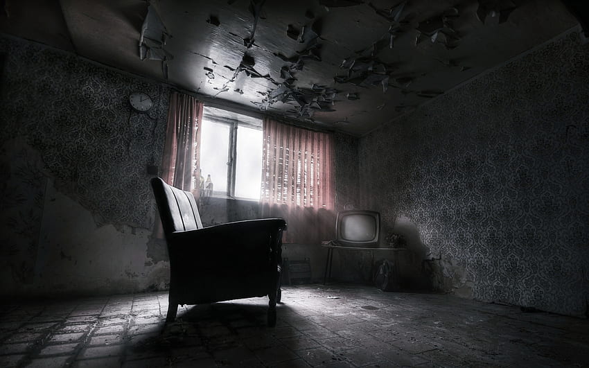 Verlassenes Haus, Horror, Dunkel, Möbel für MacBook Pro 17 Zoll, Horrorraum HD-Hintergrundbild