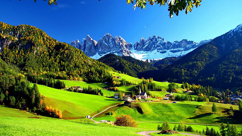 Berg Graslandschaft Tal Wiese Bergstation Alpen Natur HD-Hintergrundbild