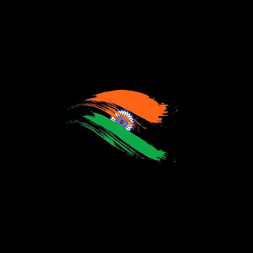 Latar Belakang Hitam Bendera India wallpaper ponsel HD