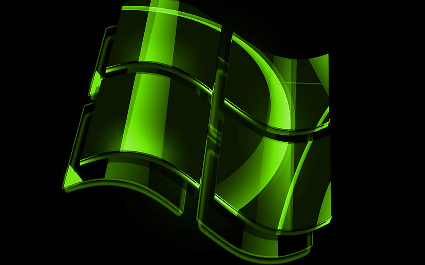 Windows lime logo, lime backgrounds, OS, Windows glass logo, artwork, Windows 3D logo, Windows HD wallpaper