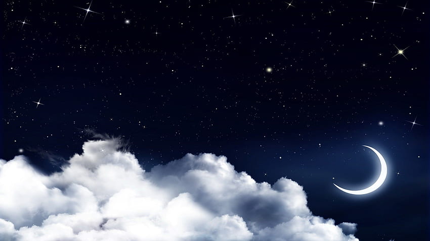star night cloud a month, , Starlight night HD wallpaper