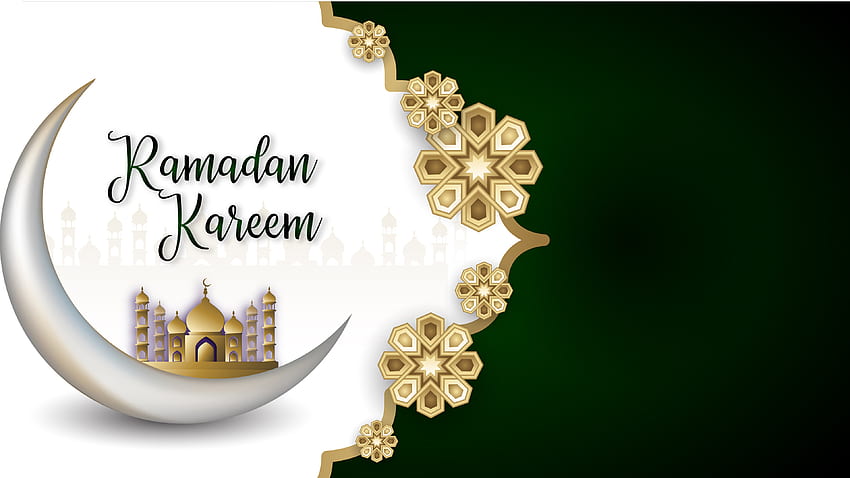 Ramadan Kareem Białe Zielone Tło Ramadan Tapeta HD