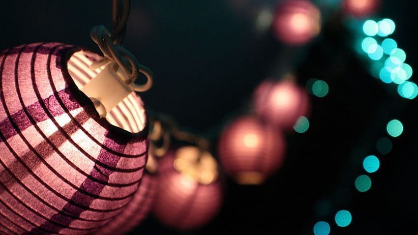 verschwommenes Licht der chinesischen Laternennacht, Hintergrund, japanische Laterne HD-Hintergrundbild