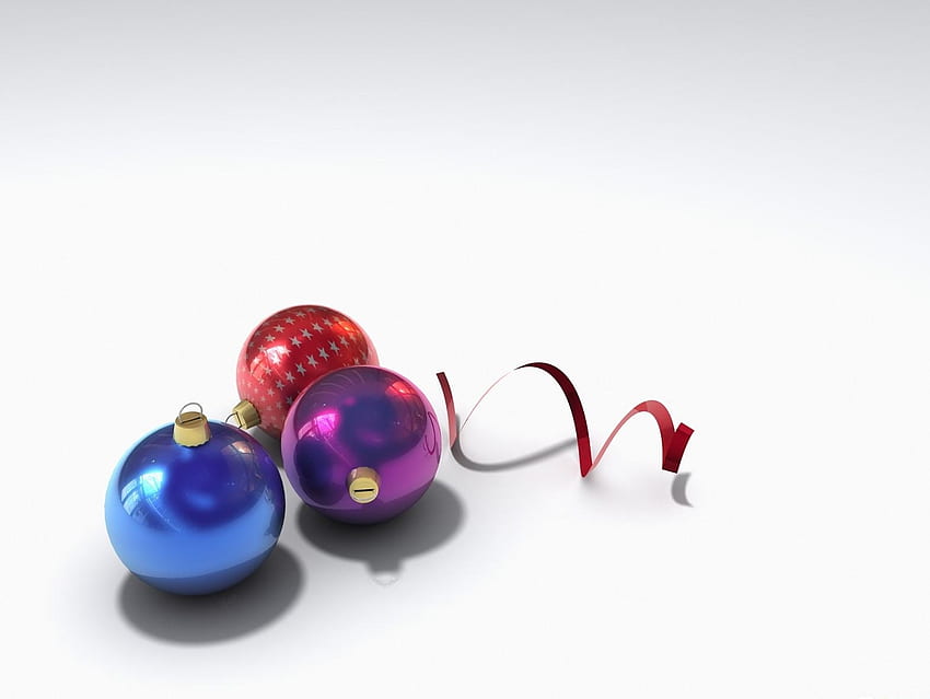 Święta, taśma, ozdoby choinkowe, zabawki choinkowe, piłki, trzy Tapeta HD