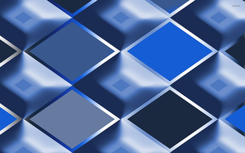 Blue Diamond Pattern, Black and Blue Diamond HD wallpaper