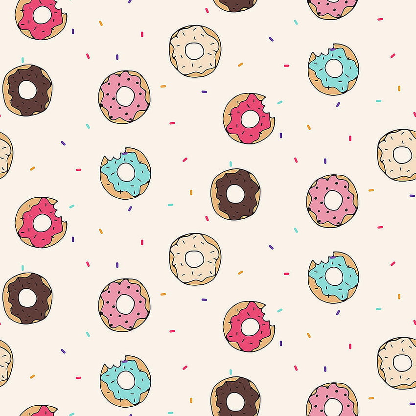 Vector Seamless Pattern With Donuts HD phone wallpaper