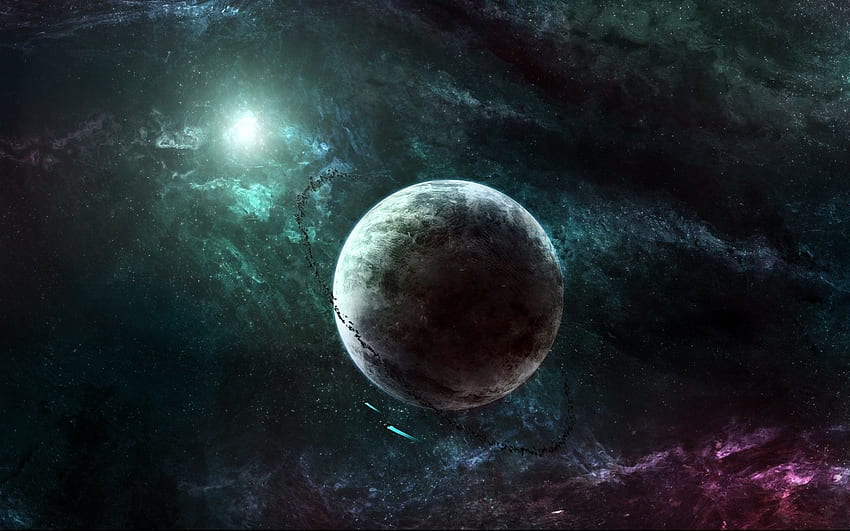 digital art, galaxy, planet, space, space art, nebula, moonlight, spaceship, atmosphere, universe, astronomy, darkness, screenshot, computer , outer space, astronomical object High quality walls, Space Planets Computer HD wallpaper