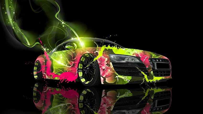 Abstract Car, Rainbow Car HD wallpaper