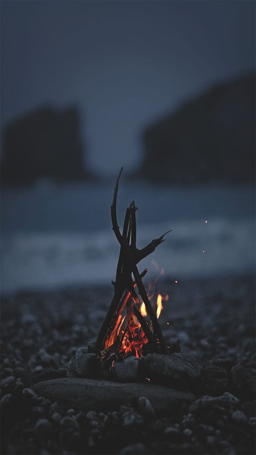 キャンプファイヤー - グラフィティ Tumblr Fire -, Beach Aesthetic Tumblr HD電話の壁紙