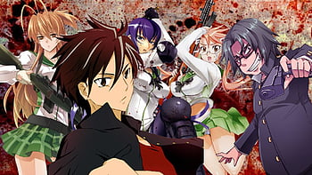 High school Of The Dead!, glasses, twin tails, blood, highschool of the dead,  HD wallpaper