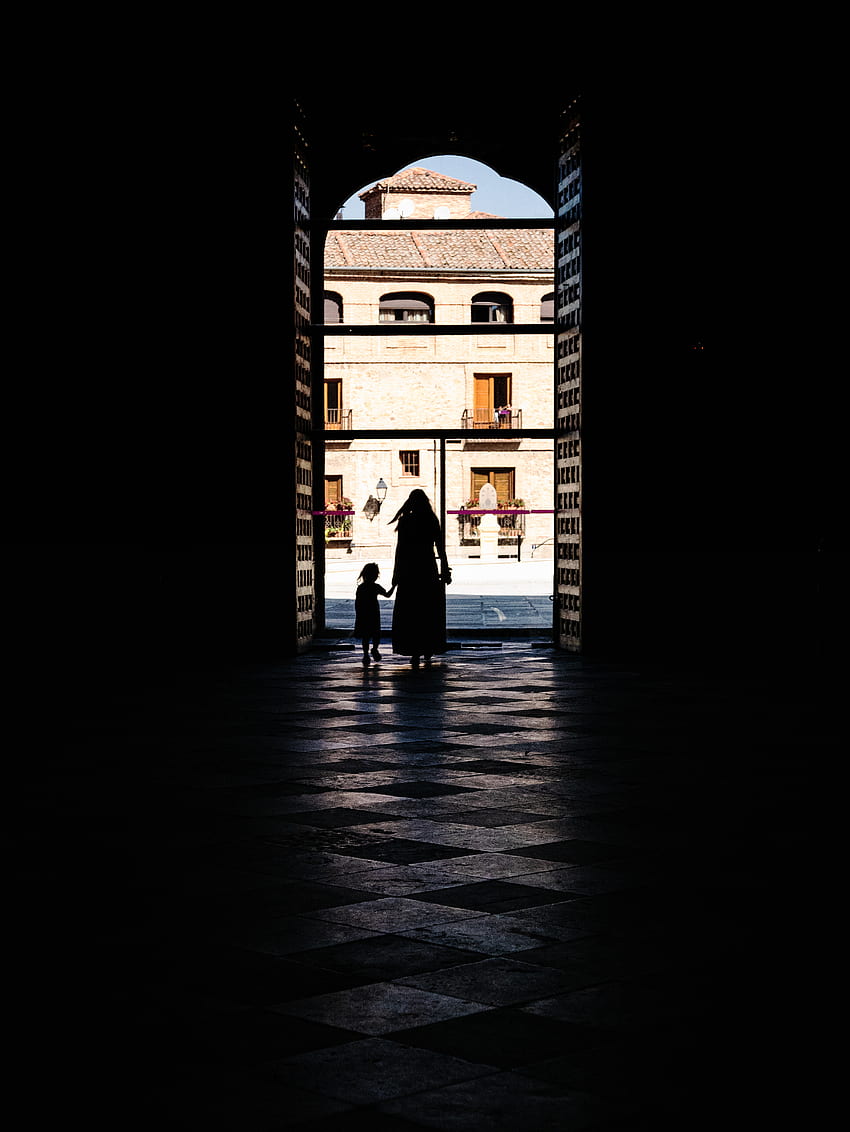 Dark, Silhouettes, Darkness, Arch, Output, Exit HD phone wallpaper