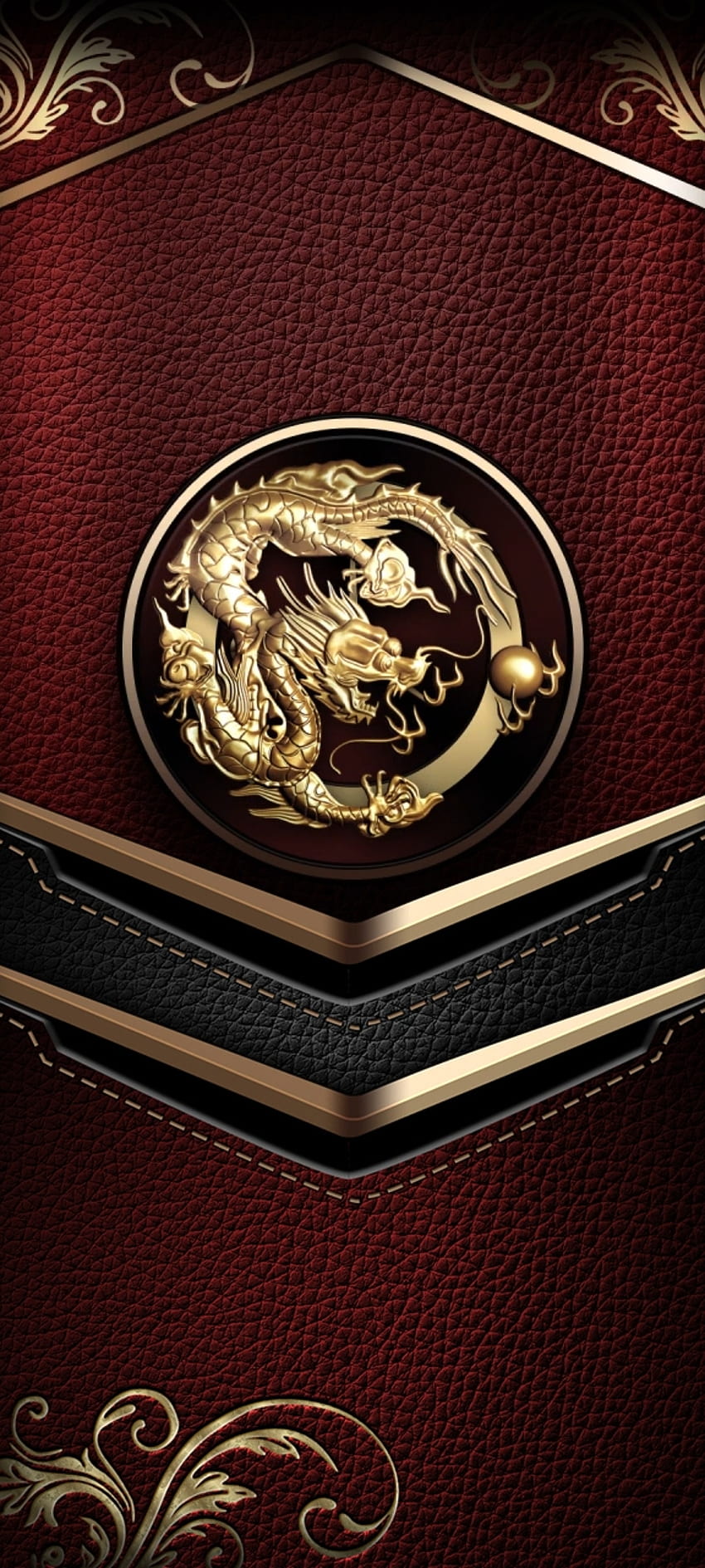 Red Luxury Dragon, badge, symbol, pastel, premium, business, Golden HD phone wallpaper