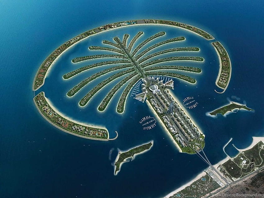 The Palm Island Dubai Background HD wallpaper