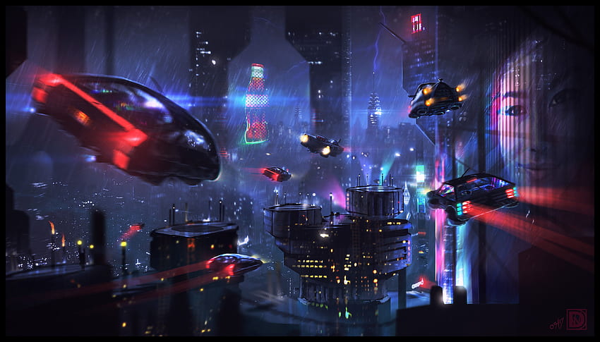 Science Fiction City 1440P Resolution HD wallpaper