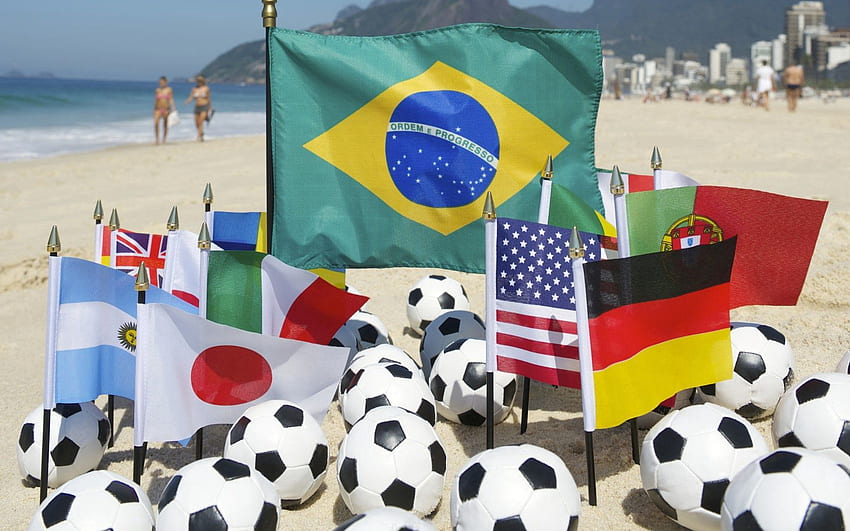 Sport, Fußball, Strand, 2014, Bälle, Brasilien, Fans, Fifa, Weltmeisterschaft HD-Hintergrundbild