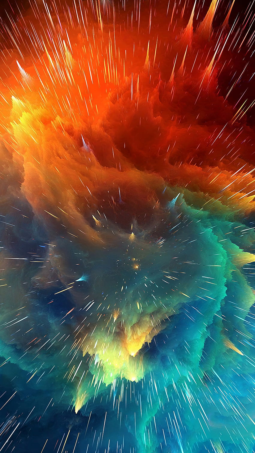 Bright, 3D, Lines, Form, Forms, Volume, Space Explosion, Cosmic Explosion HD phone wallpaper