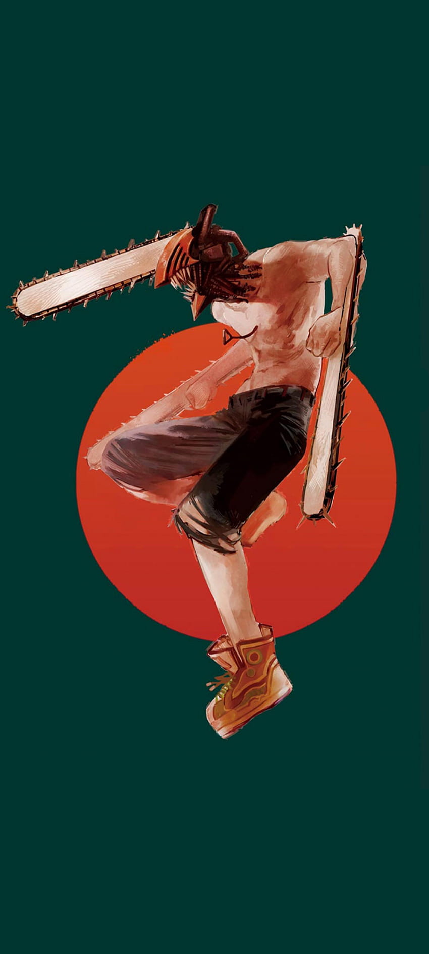 Chainsaw man Denji, color, manga, anime HD phone wallpaper