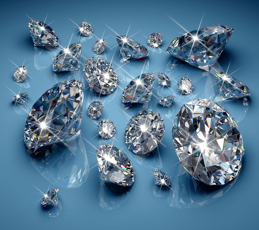 Diamonds, blue, jem, glow, glitter, sparkle, brillians Wallpaper HD
