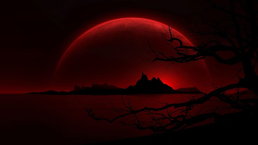 Red Moon 3443 in Space cicom [] for your , Mobile & Tablet. Explore Red . Red Background, Red , Cool, Dark Red Space HD wallpaper