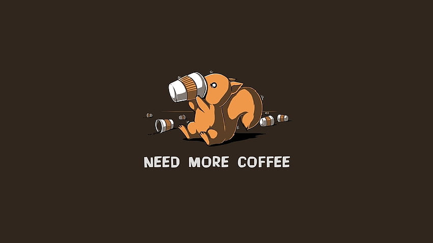 Squirrel, Simple Background, Coffee, Humor , squirrel - Cute Funny For Laptop HD wallpaper