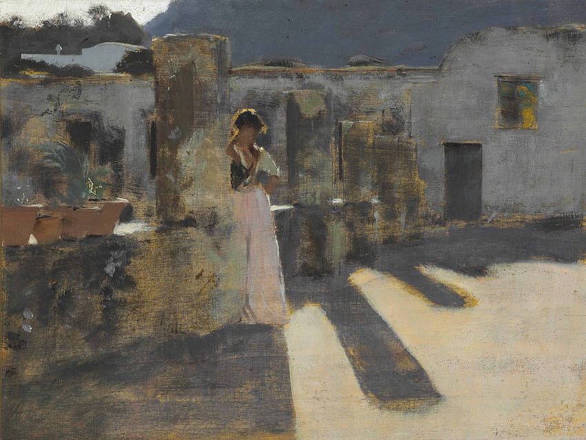 John Singer Sargent (1856 1925). Capri Girl On A Rooftop HD wallpaper