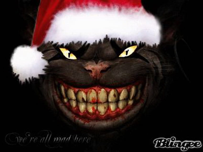 Christmas Cheshire, cat, alice, christmas, cheshire HD wallpaper