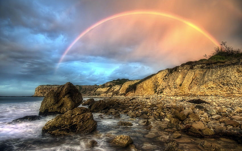 Nature Beautiful Rainbow Mock Up, Double Rainbow HD wallpaper