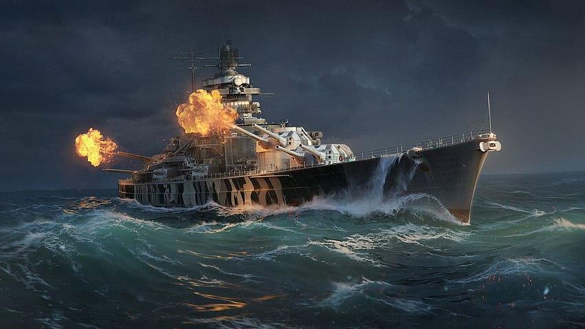 Bismarck, navios de guerra alemães da Segunda Guerra Mundial papel de parede HD