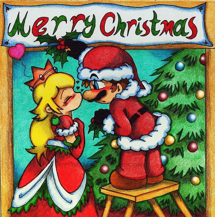 Christmas Present Clipart Transparent Background  Mario And Peach Christmas  HD Png Download  Transparent Png Image  PNGitem