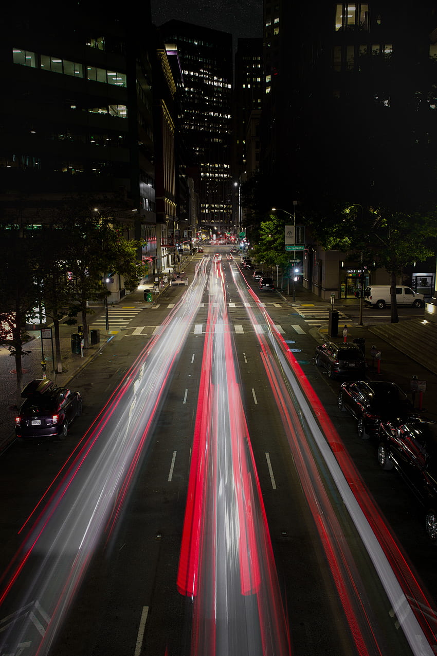 City Lights, Cities, Night City, Long-Term Exposure HD phone wallpaper