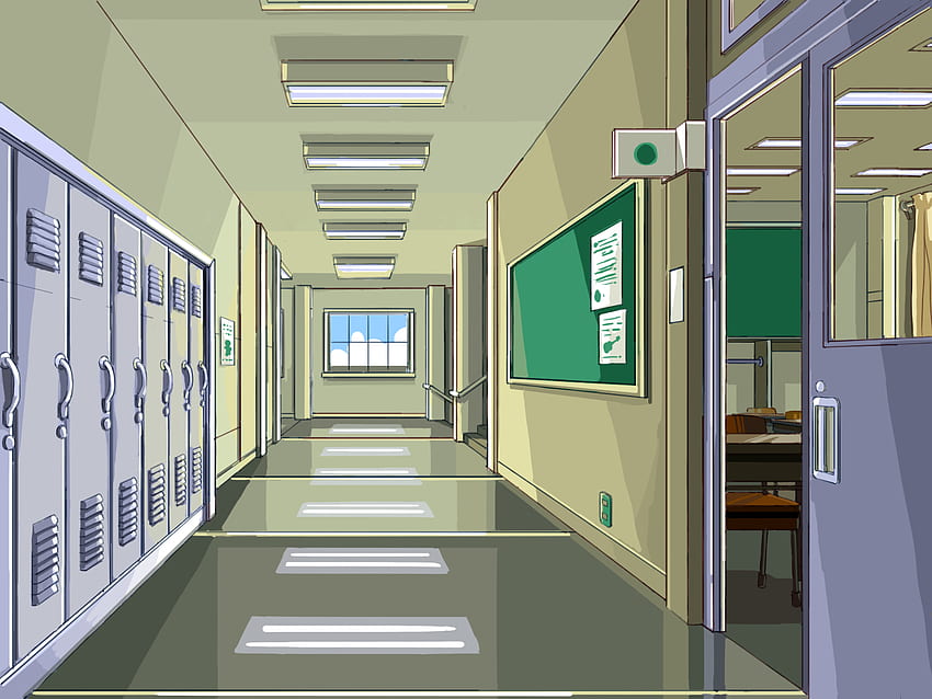アニネ廊下 (ページ 1)、アニメ学校の廊下 高画質の壁紙