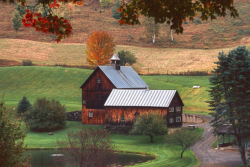 Elevation of Sugarbush Farm Rd, Woodstock, VT, USA, Sleepy Hollow Farm Woodstock Vermont in Winter HD wallpaper