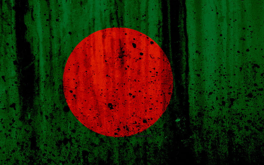 バングラデシュの旗、グランジ、バングラデシュの旗、クールなバングラデシュの旗 高画質の壁紙