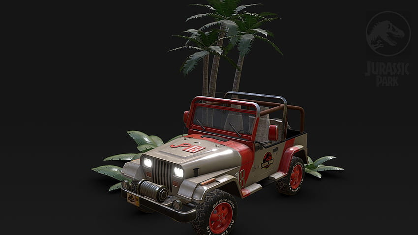 Jurassic Park Jeep 18 Low Poly - 3D model by shaderbytes [d44ffc8] HD wallpaper