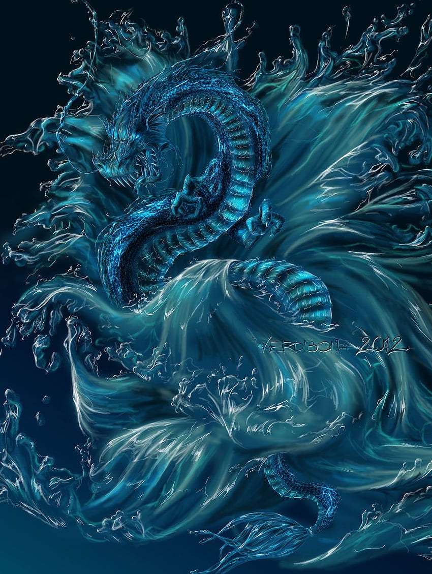Drawn water dragon - Pencil and in color drawn water, Chinese Dragon HD phone wallpaper