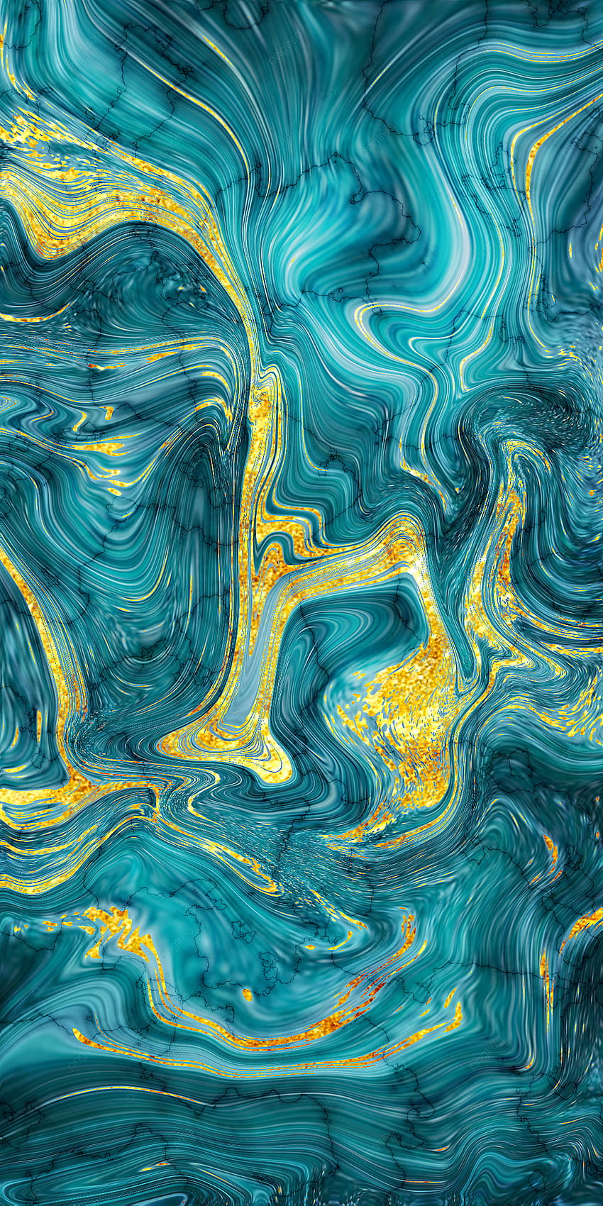 Fond de texture abstraite en marbre d'or liquide bleu foncé, carrelage de sol, mobile, fond de marbre pour, vert foncé et or Fond d'écran de téléphone HD