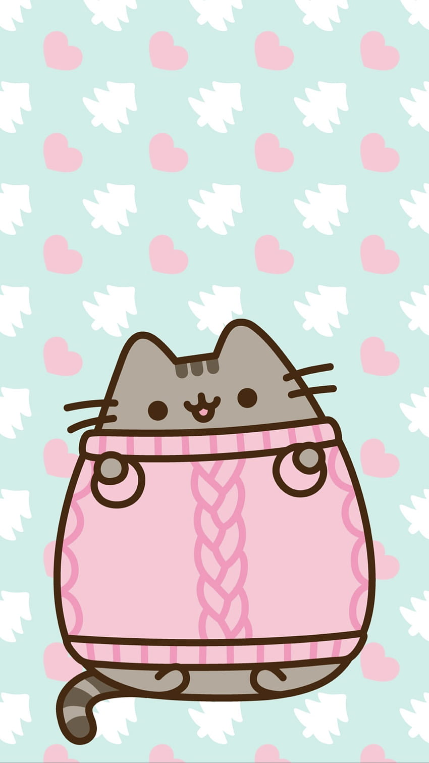 mendorong iphone kucing, Pink Pusheen wallpaper ponsel HD
