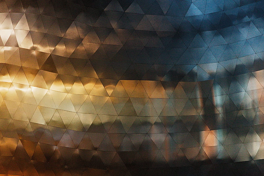 Triangular, golden surface, dome HD wallpaper