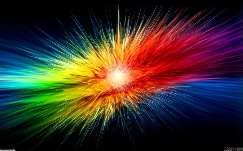虹の爆発、明るい色の爆発 高画質の壁紙