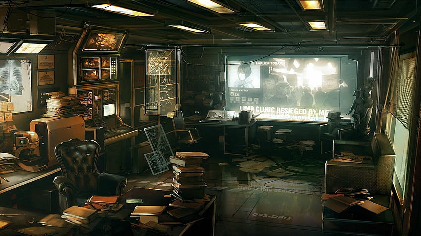 Naprawdę elegancki Deus Ex: R Cyberpunk, Cyberpunk Room Tapeta HD