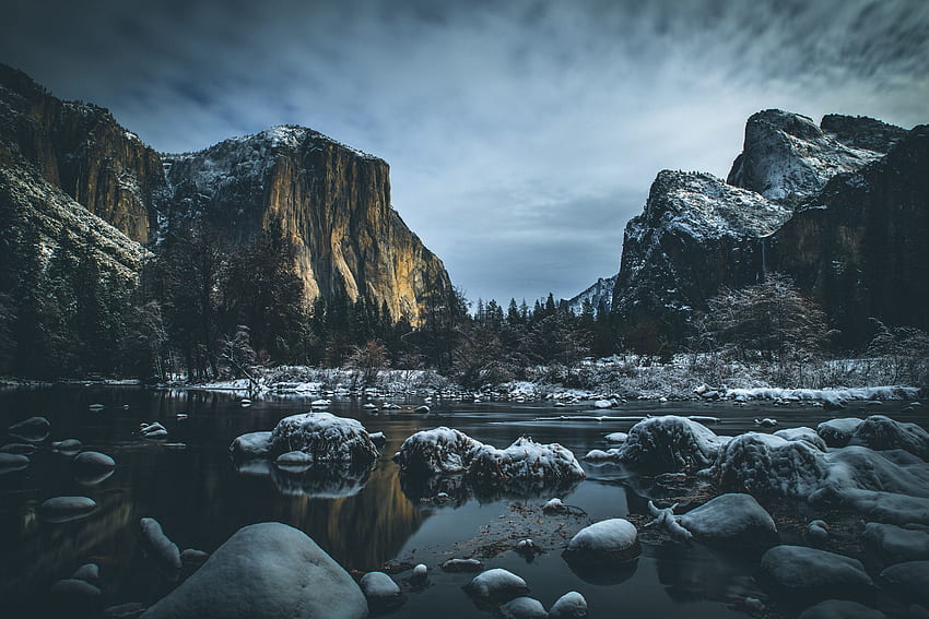 National Park, Yosemite Valley, river, mountains, stones HD wallpaper |  Pxfuel