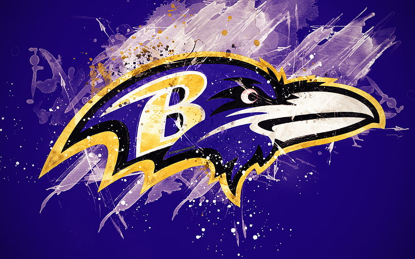 Football des corbeaux, logo des corbeaux de Baltimore Fond d'écran HD