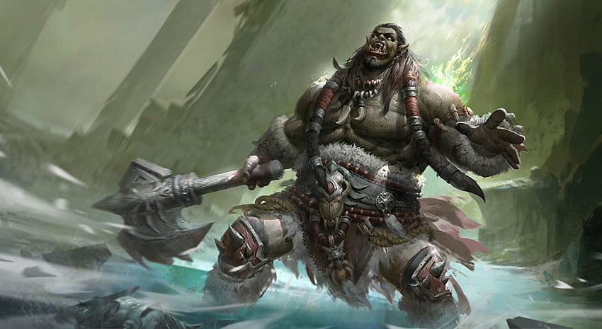 WoW Orc Battle axes Screaming Durotan Fantasy, Warcraft Orc HD wallpaper