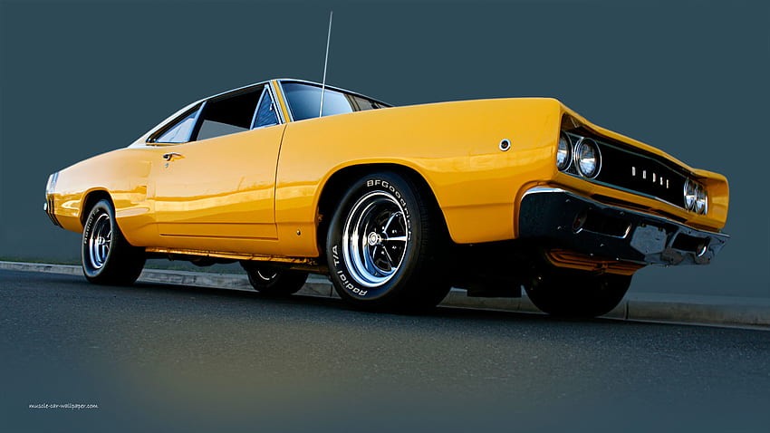 Close-up,American closeup american yellow vintage old cars muscle cars ...