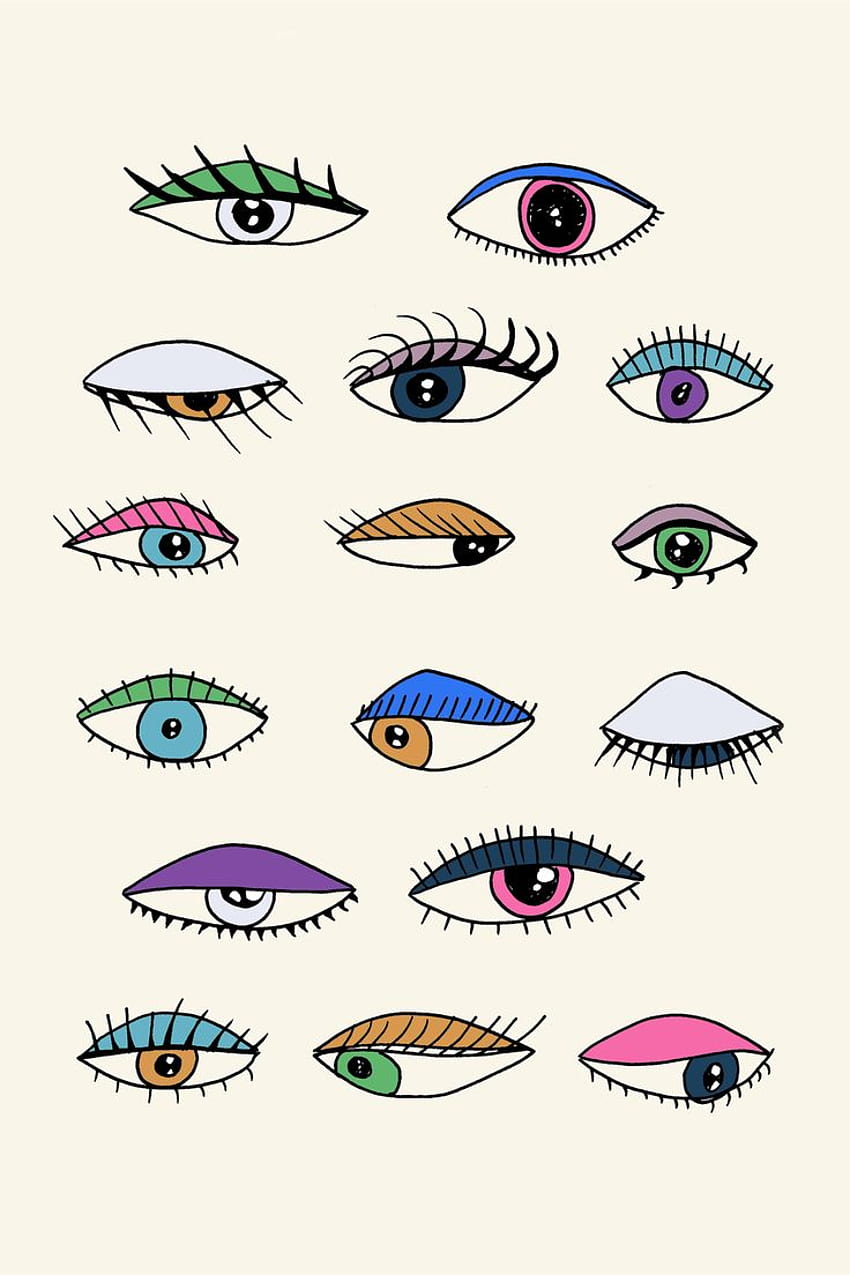 Soyut Gözler Yazdırılabilir Sanat Modern Sanat Baskısı Komik Gözler. Etsy. Cool Eye Drawings, Göz çizimi, Göz boyama ve Renkli Soyut Gözler HD telefon duvar kağıdı